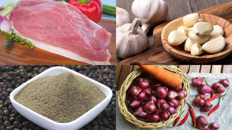 Nguyên liệu món ăn thịt đùi heo kho tiêu